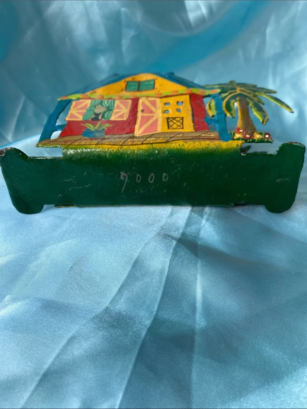 Hand painted Metal Napkin holder Colorful Tropical Caribbean House